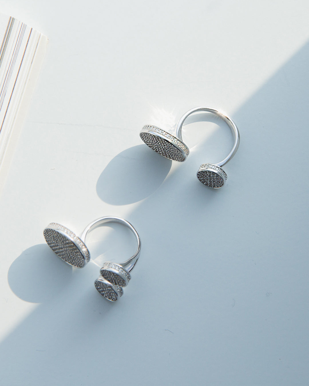 Double Button Silver Ring