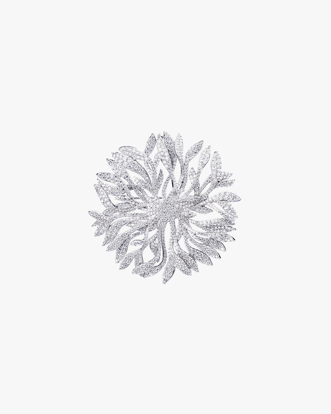 Large Rounded Evergreen silver Brooch with Pendant Necklace
