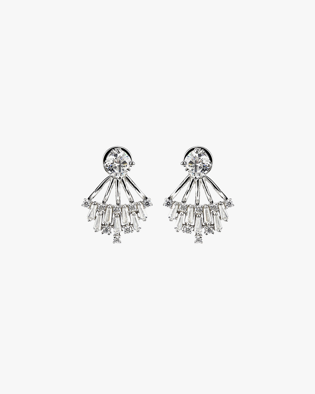 Sparkling Ear Jackets Silver Earrings