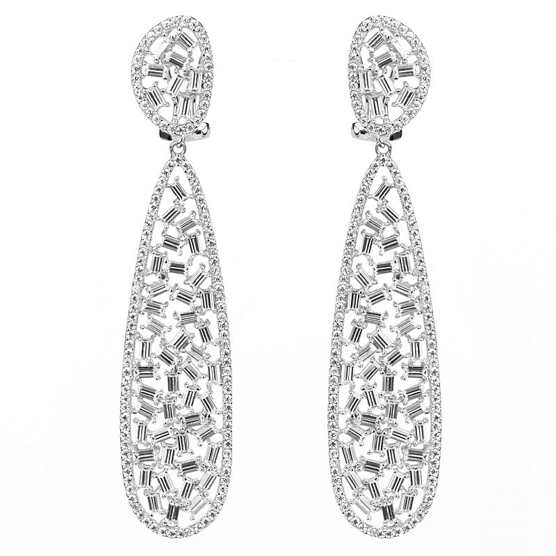 Talia Bagguette Silver Earrings