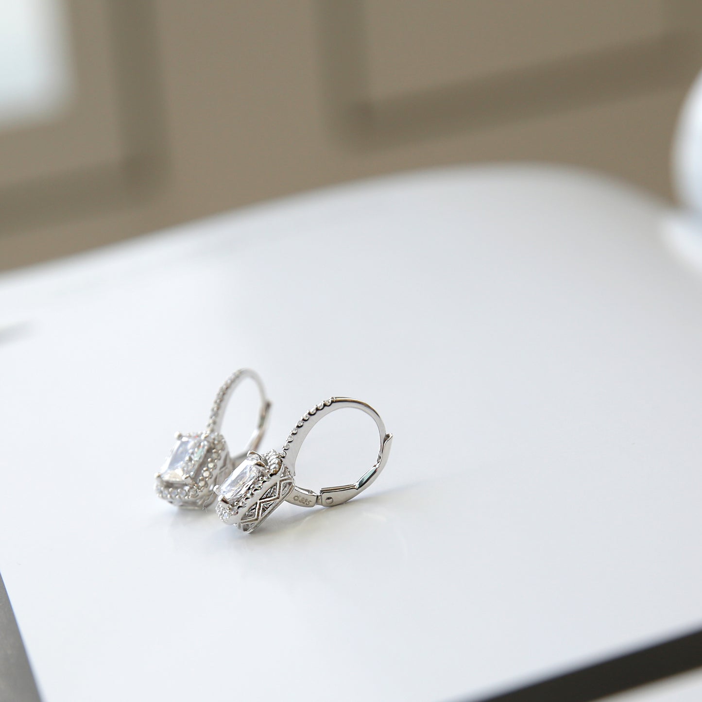 Ice Cube Silver Earrings