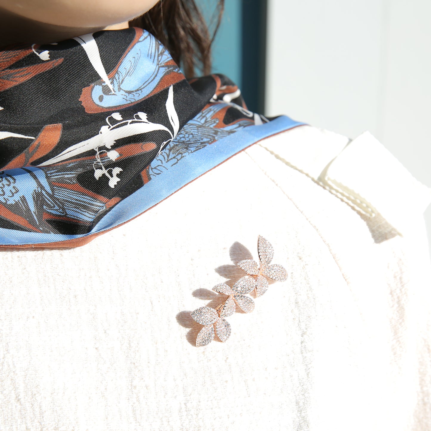 Jasmine Blossom Silver Pin Brooch