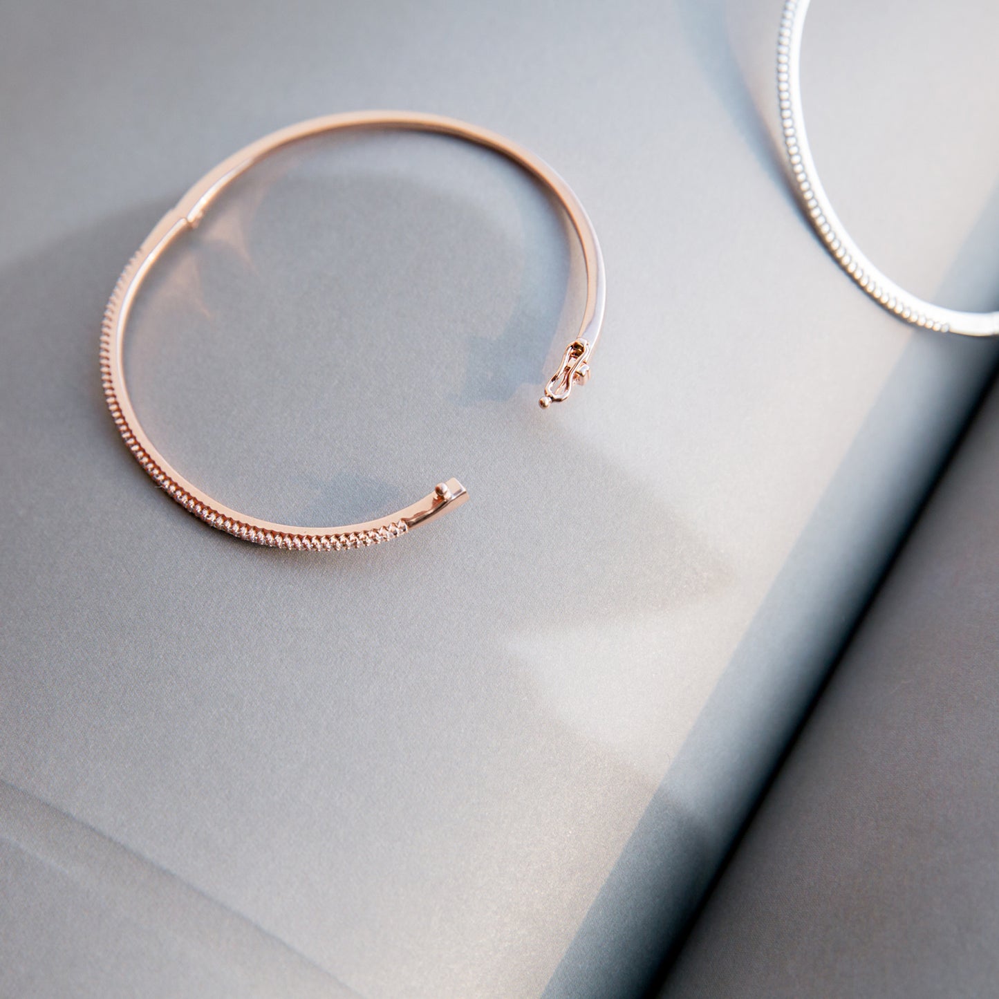 Simply Single Line Silver Layered Bangle Bracelet