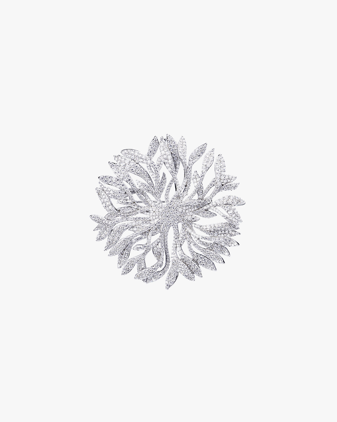 Large Rounded Evergreen silver Brooch with Pendant
