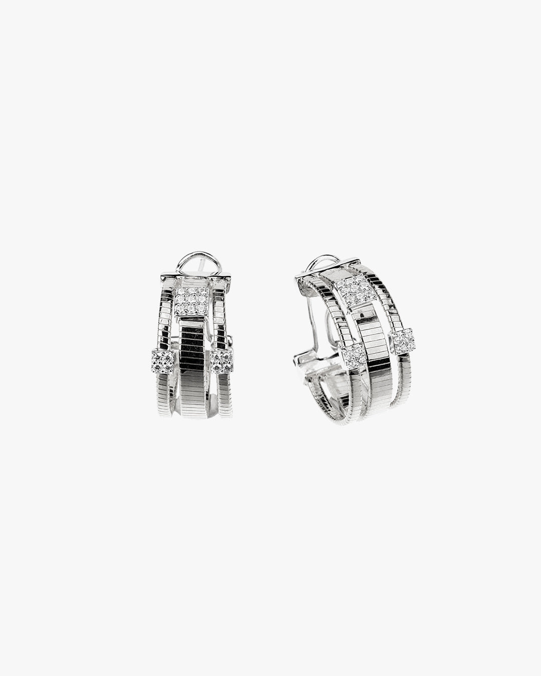 Glam Sterling Silver Italian Tubogas Earrings