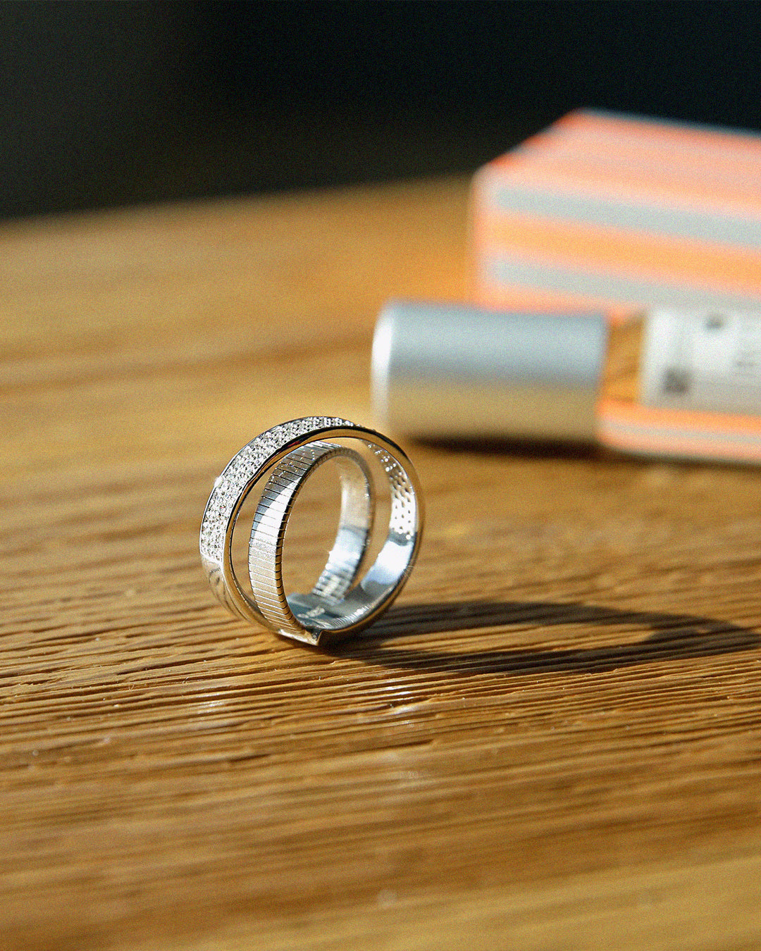 Wide-X Wire Silver Ring