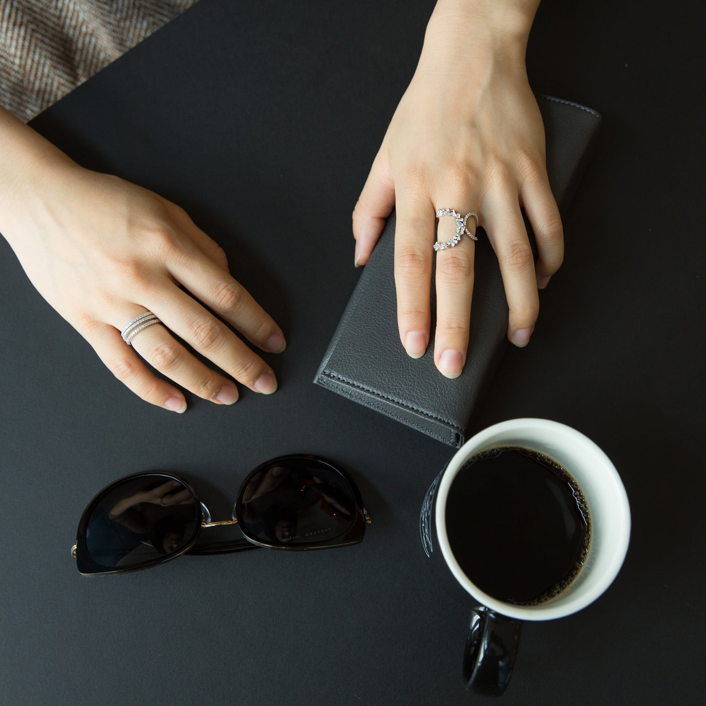 Baguette cut Cluster Silver Fashion Ring