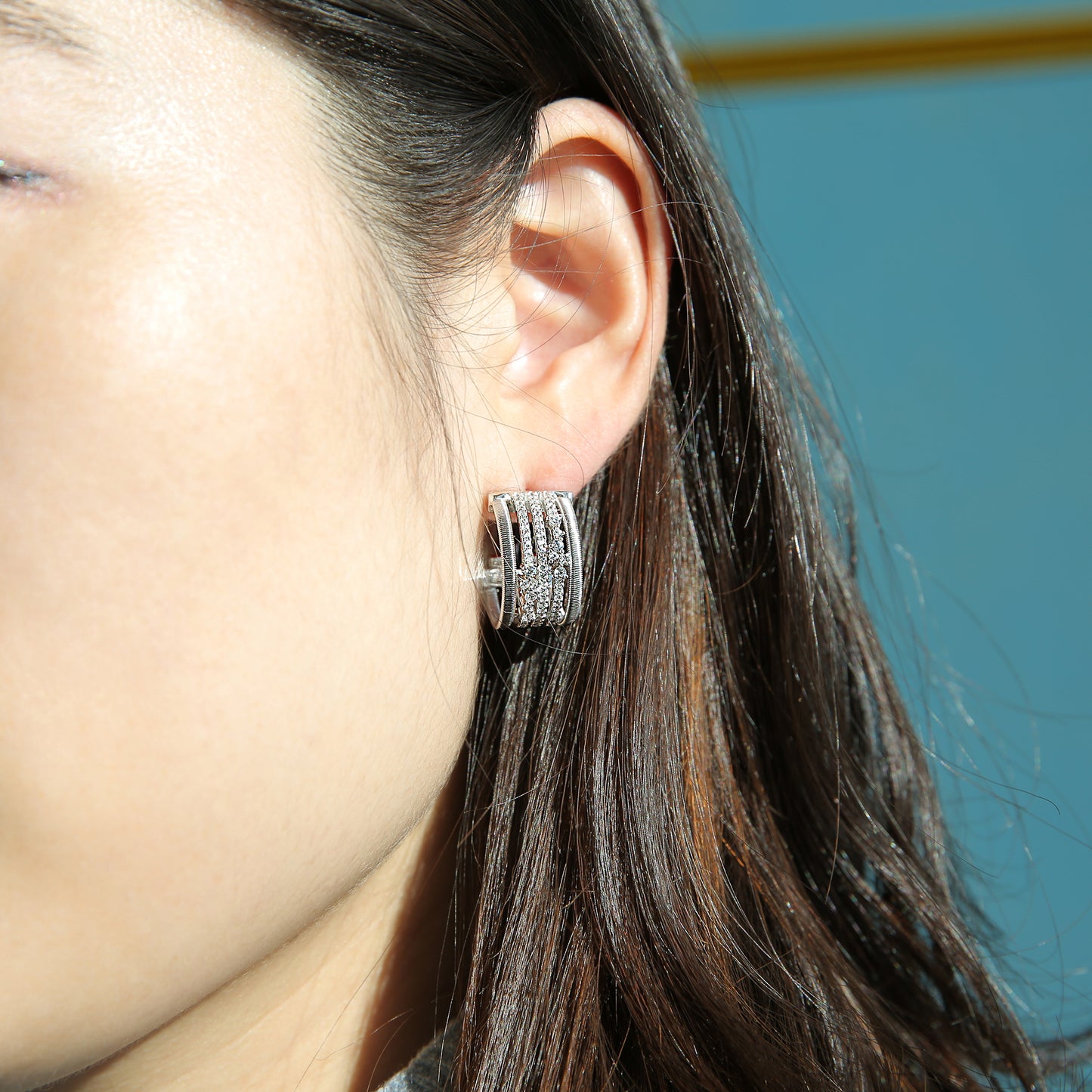 Gem Crush Silver Hoop Earrings