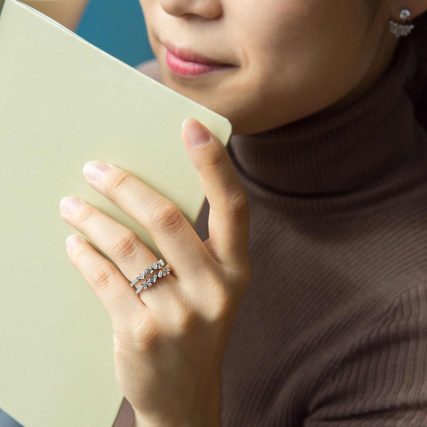 Baguette Sugar Silver Ring