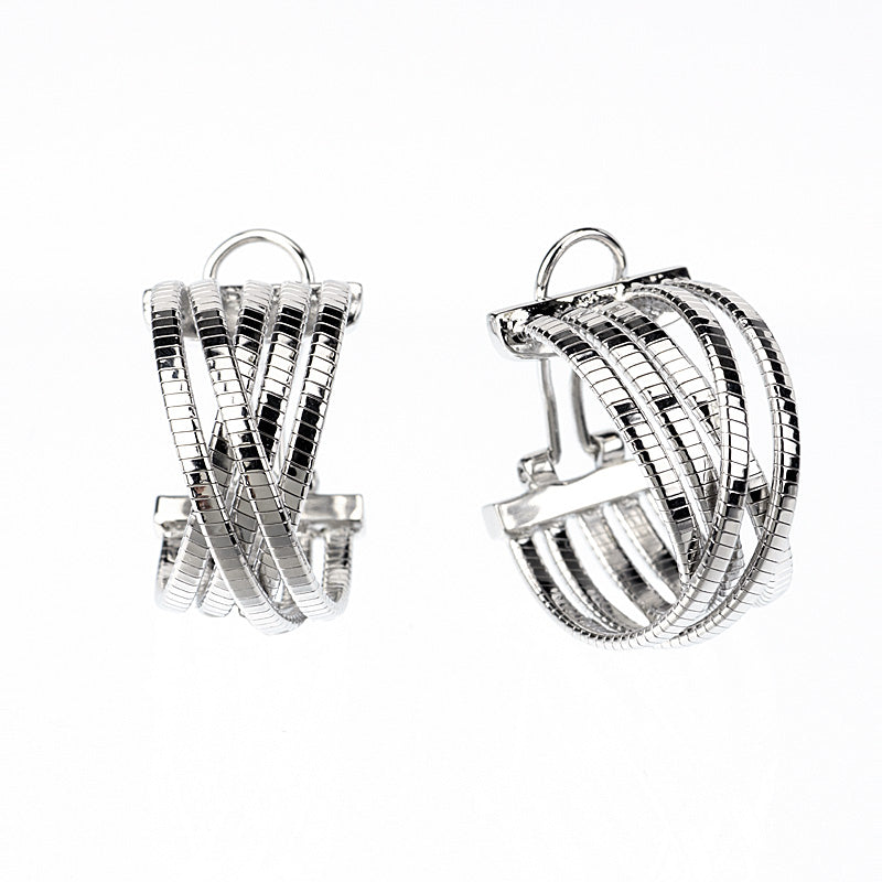 Glamorous Wire Silver Hoop Earrings