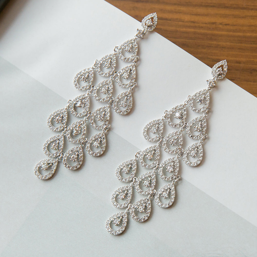 Schandria Silver Chandelier Earrings